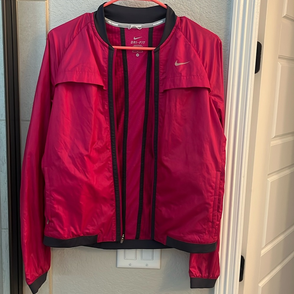 Nike Running Dri-Fit Windbreaker Jacket M pink Zip Vented